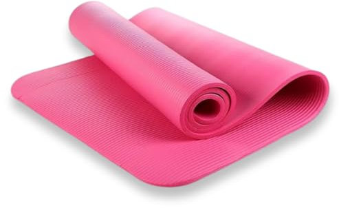 kemket Yogamatte für Fitness / Workout, rutschfeste Matte, 10 & 15 mm, hohe Dichte, reißfeste Gymnastikmatte mit Tragegurt, rose, 15 mm