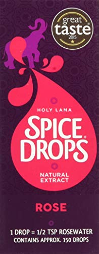 Holy Lama Spice Drops® Rose Extract – Natural Rose Flavouring for Cooking, Baking, Drinks & Desserts – 5 ml Bottle (150 Drops) – Vegan, Gluten-Free, No Artificial Colours or Preservatives