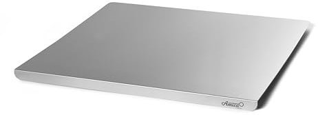 Gi.Metal Tabla de cortar para amasar de acero inoxidable con alfombrilla antideslizante – Tabla de cocina y encimera de cocina multiusos (49 x 47 cm, pliegue 2 cm)