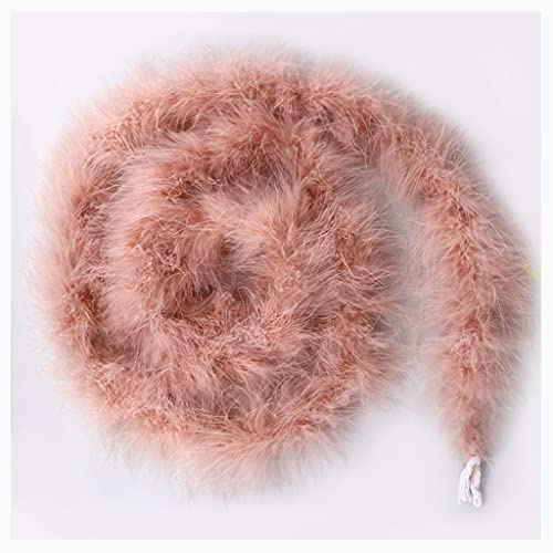 Egurs Fjäderboa 200 cm fluffig girlang fjäderkrans för sömnad hantverk dekoration handgjord fest girlang dekoration kostym tillbehör ljusbrun