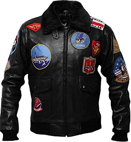 Veste aviateur en cuir véritable pour homme avec col en fourrure - Veste aviateur G1 - Blouson aviateur USAAF, Aviator Noir, XXXXL
