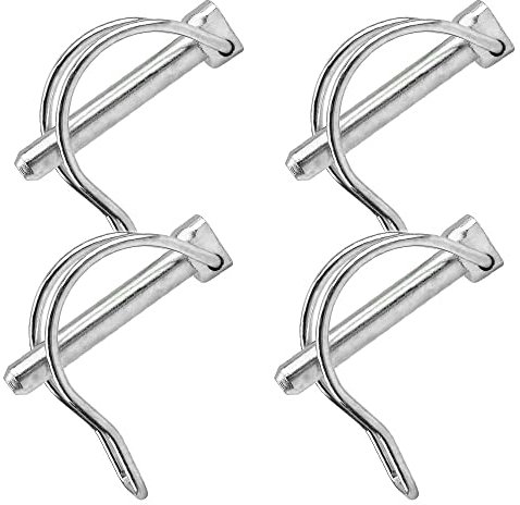 4 perni di bloccaggio per albero da 8 mm, perno di sicurezza accoppiatore di sicurezza per rimorchi da giardino agricoli, carri, rimorchi da giardino