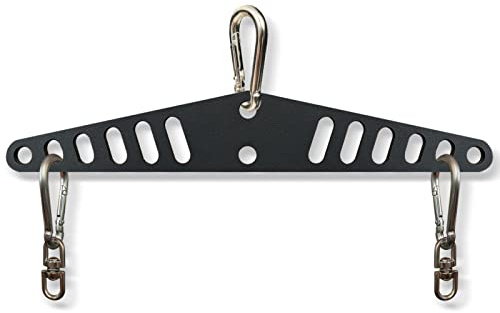 Multi-Grip LAT Pull Down Bar for Home Gym Fitness, Spreader Plate LAT Pulldown Attachments for Pulley System Cable Machine, Double to Single Cable Attachment Exercise Handle (Multi Hole Bar 1)