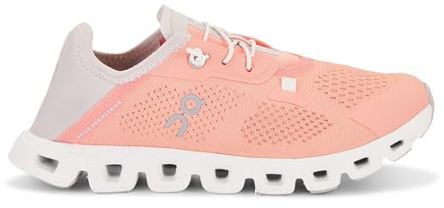 On Women's Cloud 5 Coast Sneakers, Flamingo/Pearl, 8