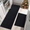 BEQHAUSE Küchenläufer 2 Stück Küche Teppiche waschbar Küche Matten Boden Anti-Rutsch-Küche Matten saugfähig Teppich küche mit TPR Anti-Rutsch Backing(60X89cm+60X152cm,Schwarz)