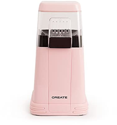 CREATE/POPCORN MAKER/Máquina Eléctrica de Palomitas de Maíz Rosa Mate/Sin aceites o grasas, Fácil de limpiar, Palomitas en 3 min, 80g de maiz por tanda, Sitema de seguridad, 1200W