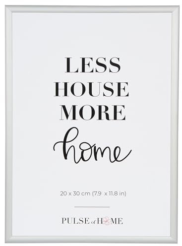 Cornice portafoto in alluminio 20 x 30 cm, in argento opaco, cornice sottile, ideale per foto, poster, disegni per bambini e arte, decorazione per cameretta dei bambini e soggiorno, cornice in