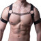 Imbracatura Toracica Regolabile da Uomo, Bretelle Superiori con Catena in Metallo PU Stile Punk, Semplice Fascia Toracica a metà Corpo per Cosplay, Riunioni di Club, Feste,
