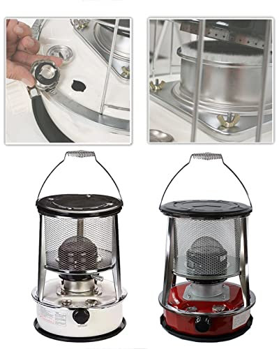 BomDog Estufa de Queroseno para Calefacción de Camping Estufa de Queroseno para Calefacción Doméstica con Bolsa de Transporte Y 6 Mechas Calefacción de Queroseno sin Humo para Exteriores/6L/White