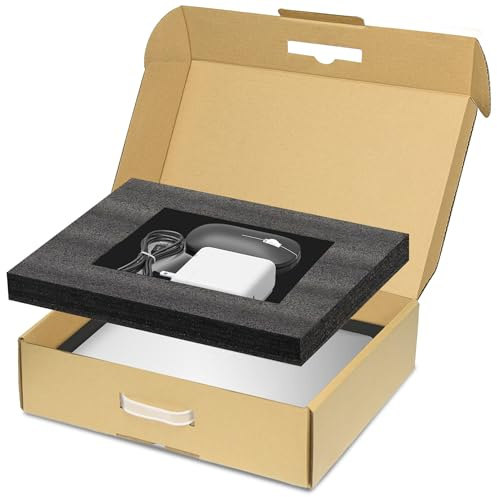 Yutrchey Boîte d'expédition pour ordinateur portable avec mousse de protection pour ordinateur portable jusqu'à 17 - Carton d'expédition pour ordinateur portable - Boîtes d'expédition sécurisées