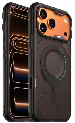 Aulumu A17 Rugged Case for iPhone 17 Pro Case Compatible with MagSafe, Built-in Drop Protection, Touch Sensitive Buttons, Military Grade Outdoor Design, Black