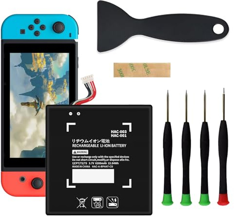 HAC-003 Battery, Upgraded 6200mAh Replacement for Nintendo Switch 2017 Console & HAC-001 Model | Internal Li-ion Power Cell