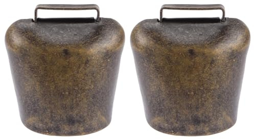 TOGEVAL 2 pezzi Campane per Bestiame in Ferro Campanelli Leggeri per Mucche e Animali da Pascolo Accessori Agricoli Portatili e Resistenti Decorazione Pratica per Allevamento