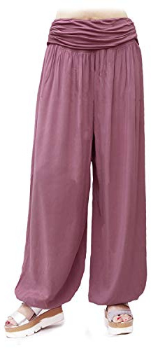 Glamexx24 Dam XXL, lätta pumpbyxor, haremsbyxor, fritidsbyxor, sommarbyxor, byxor med många mönster, 13090, röd, M/L