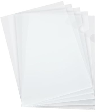 G4GADGET Heavy Duty A4 Clear Plastic Open Top & Side Report File Project Presentation Covers Pack of 50, packaging may vary