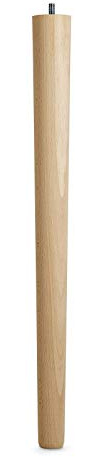 Tischbein Buche roh H 645 mm/Ø 60/40 mm mit Gewindestift M10 Ideal für Küchen & ESS-Tische/Tischfuß Holz Möbelfuß von SO-TECH®