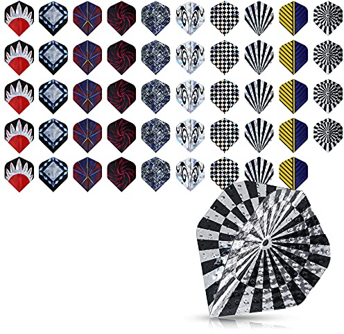kwmobile 50x Ali Freccette Standard in Plastica - per Frecce in Metallo e Plastica - Set Voli Alette Dart Flights - Diversi Design