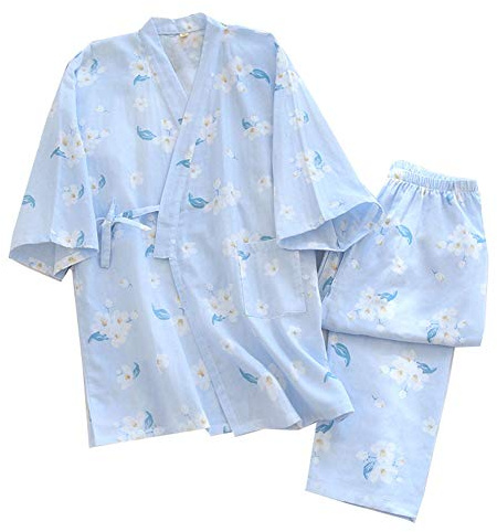 Pure Cotton - Pijama tipo kimono japonés para mujer, Color: 11 L, L