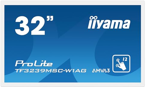 iiyama 32 PCAP WHITE Anti-glare Bezel Free 12-Points Touch, W128409921 (Bezel Free 12-Points Touch Screen, 1920x1080, AMVA3 panel)