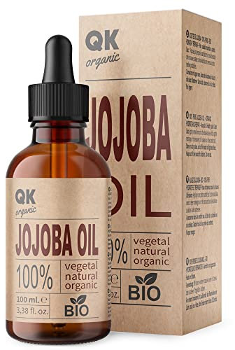 Olio di JOJOBA 100% Puro Biologico Vegano - 100 ml - per Corpo, Viso, Capelli, Unghie, Barba - Antirughe e Anti-acne - BIO - Spremuto a Freddo