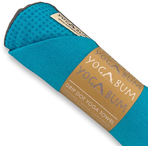 Yogabum Asciugamani per tappetino da yoga Grip Dot | Antiscivolo | Asciugamano Eco Yoga (Miami Blue)