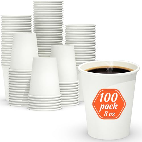 Dealusy 100 Count 8 oz Coffee Cups