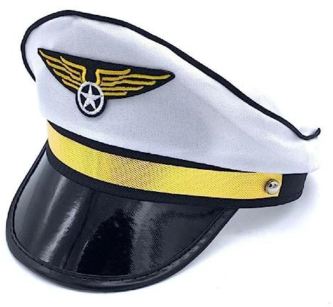 Myazs Fliegermütze, Kapitänsmütze, verstellbar, achteckig, mit Abzeichen, Pilotenhut, passt zu Geburtstagen, Versammlungen, Pilotenhut