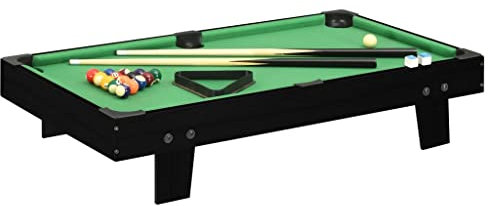 vidaXL Mini Billardtisch 3-Fuß mit Dreieck Billardkugelset Billiardqueue Kreide Pool Billiard Billard Billiardtisch 92x52x19cm Schwarz Grün
