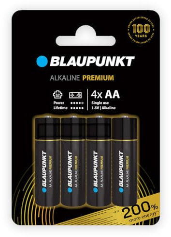 BLAUPUNKT AA batterie alcaline PREMIUM, confezione da 4, per controller per videogiochi e giocattoli, LR6BPR/4CP