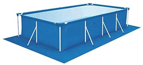 Blaues Bodentuch für Schwimmbäder, rechteckige Schwimmbadmatte, faltbar, wasserdicht, Bodentuch, Pool-Bodenschutz für Verschiedene aufblasbare Schwimmbäder (460 x 230 cm)
