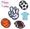 10 Stück Flicken Zum Aufbügeln Sports Iron On Patches bestickte Aufnäher Sportball Logo Patches Aufnäher Fussball Backpack Patches For Boys Bügelflicken für Kinder für Jacken Jeans Hosen Rucksäcke