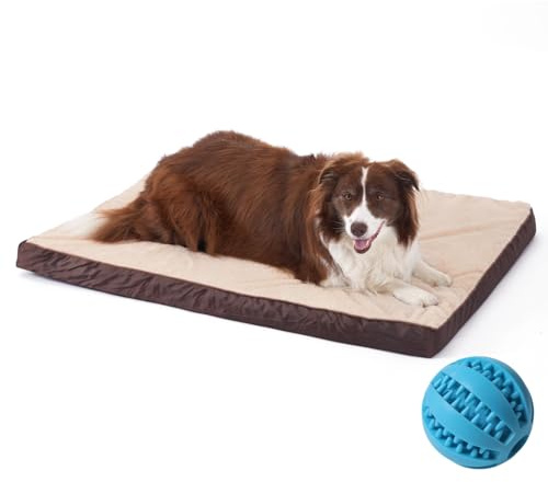 GUPPBF Panier Grand Chien, Matelas Orthopédique Chien, Lit pour Animaux De Compagnie À Double Usage (Frais/Chaud), Amovible Et Lavable en Machine, Beige, 89Cm×68Cm×7.5Cm