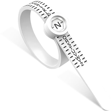 Ring Sizer UK, Ring Measurement Tool, UK Ring Sizer Measure with Magnifying Glass (A-Z Sizes), Reusable Finger Size Gauge Jewelry Sizing Tool