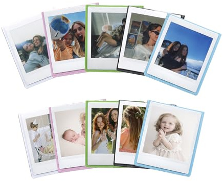 Square Magnetic Photo Frame for Refrigerator,Personalised Magnetic Picture Frames for Instax Square SQ40/SQ1/SQ60/SQ20/SQ10/SQ6/SP-3 Films, for 2.8 x 3.4 inch Pictures(10 Pack) (MixColor)