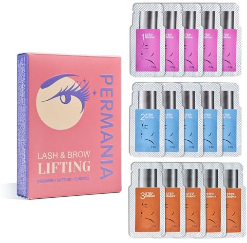 PERMANIA Loción para Lifting Pestañas, Serum Lifting Pestañas, Paquete Individual | Fórmula Segura Pestañas Permanente o Laminación de Cejas (No Herramientas Incluidas)