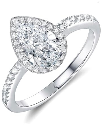 Luckilemon Moissanite Adjustable Engagement Ring, Promise Eternity Ring for Women,Wedding Rings,Jewelry Gift,Friendship Promise Fashion Jewelry Valentine Gifts for Women