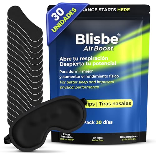 tiras nasales - tiras nasales deportivas - con antifaz de regalo - cinta nariz respirar - nose strips- Paquete de 30 unidades- tiras para respirar mejor - tiras nasales deporte - tiras nariz ronquidos