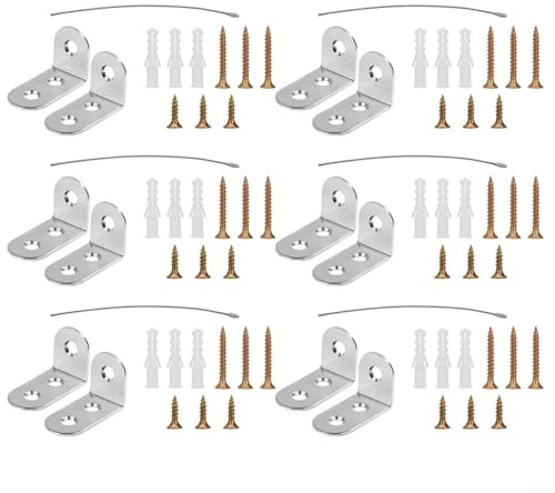Fauhapyway Gotero de seguridad para muebles, juego de dispositivos antivuelco, 12 piezas, soportes de muebles, armarios seguros de hierro galvanizado para evitar peligros de vuelco