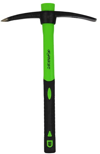 Xforst X-PF400 Mini pioche avec Manche de Fibre de Verre et tête en Acier forgé traité thermiquement pour désherber, Creuser. Idéale pour Le Jardinage, Le Camping et la Prospection.