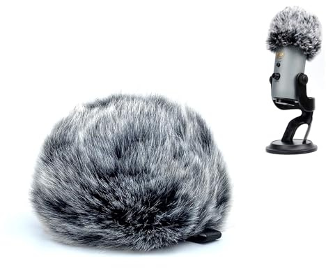PhantAccy Pop Filter/Windscreen for Blue Yeti and Yeti Pro Microphones, Furry Mic Cover for Wind and Ambient Noise Reduction