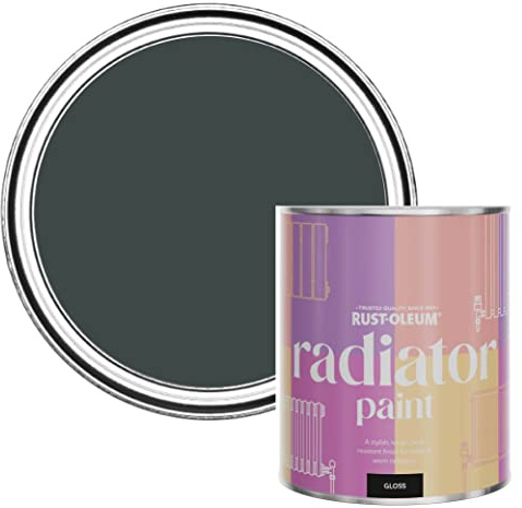 Rust-Oleum Black Heat Resistant Radiator Paint in Gloss Finish - Black Sand 750ml