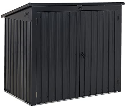 Abri de Jardin en Acier Gris Graphite Galvanisé Imperméable Inoxydable 158x134 cm Moena