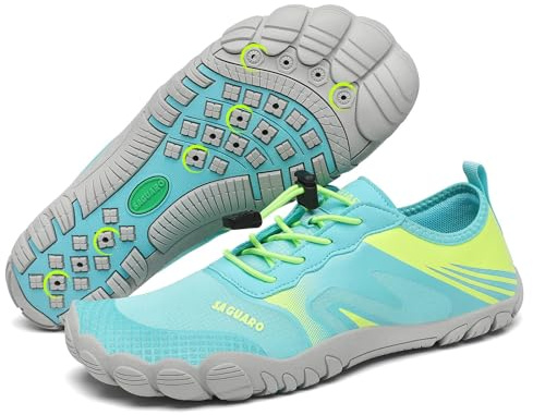 SAGUARO Femme Chaussures d'eau Séchage Rapide Respirant Chaussons de Plage Été Homme Chaussures Aquatique pour Extérieur Sport Natation Plongée, Turquoise 38 EU