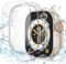 Misxi [2+2 Pièces Coque pour Apple Watch Ultra 2 (2024) / Ultra 49mm, PC + Protection Ecran en Verre Trempé avec Kit D'alignement Automatique, Film Facile Installer pour iWatch, Transparent