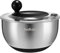 SveBake 5,3-Qt Salatschleuder Edelstahl mit Stopptaste, BPA-Freie Gemüse Salatschleudern, Transparenter Deckel und Abflussloch, rutschfeste Unterseite, Spülmaschinenfeste Salad Spinner