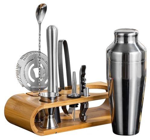 Cocktail Shaker Set, Cocktail Making Kit, Mixology Cocktail Set, Bar Drink Mixer Set med alla viktiga tillbehörsverktyg (700 ml)