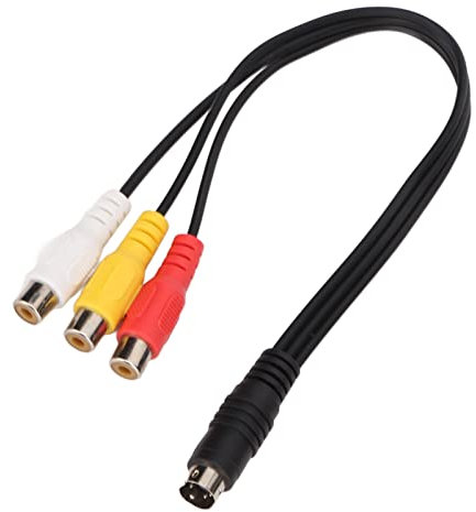 Sonew Vidéo S à Double Blindage 4 Broches Mâle à Cable Femelle 1,0 Pieds | Câble Adaptateur Vidéo en PVC avec Noyau de Cuivre Pur pour la Transmission du Signal Sécurisé | Cordon Blanc Jaune Rouge