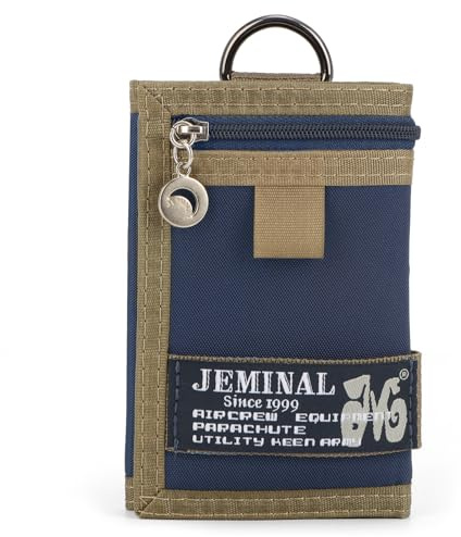 BWBIKE Men's Tri-fold Canvas Wallet, Boy Outdoor Keychain Wallets, Compact Design for Everyday Use, Sports & Travel
