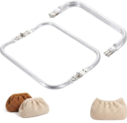 KSJEHW 2 Piezas Boquillas para Bolsos Marco Tubular Interno Boquillas Monederos Metalicas Cierres para Bolsos de Crochet para Hacer Monedero, Neceser, Bolsas y Otras Manualidades(180mm x 90mm)