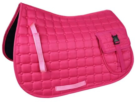 perfk para Silla de Montar de Caballo, Suministros ecuestres, de equitación Multiusos con absorción de Impactos y Bolsillo para competición y, Rosa
